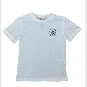 NWT Volcom White Lefty Surf Short Sleeve Tee Classic Design Boys 4 Medium